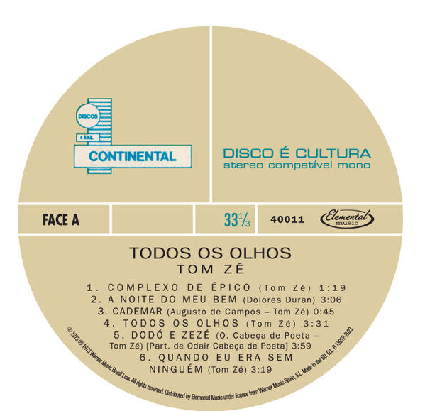 Tom Zé ~ Todos Os Olhos (Vinyl) - Djungel & Jazz