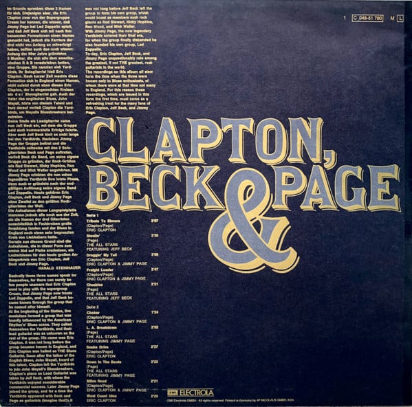 Eric Clapton, Jeff Beck & Jimmy Page ~ Clapton, Beck & Page (Vinyl) - Djungel & Jazz