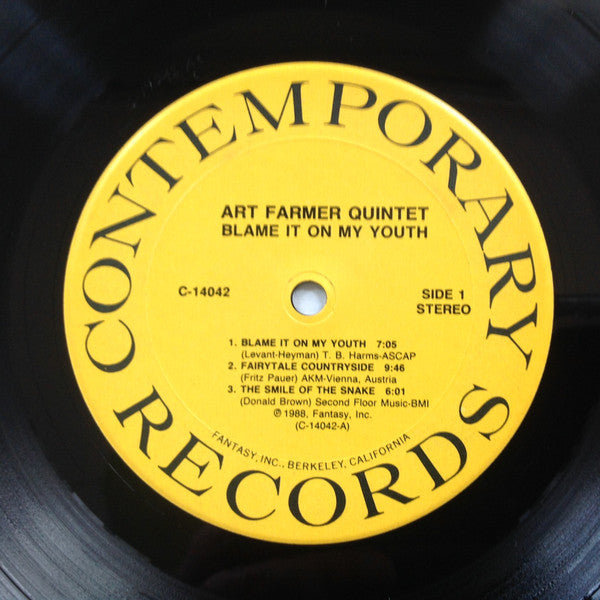 The Art Farmer Quintet ~ Blame It On My Youth (Vinyl) - Djungel & Jazz