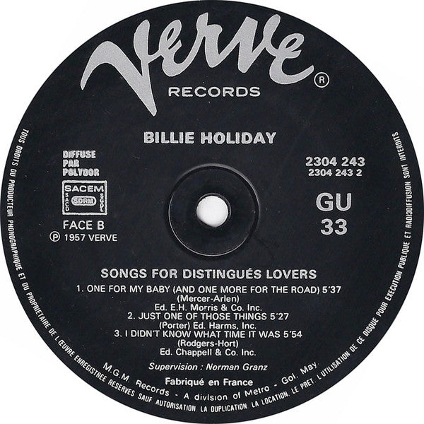 Billie Holiday ~ Songs For Distingué Lovers (Vinyl) - Djungel & Jazz