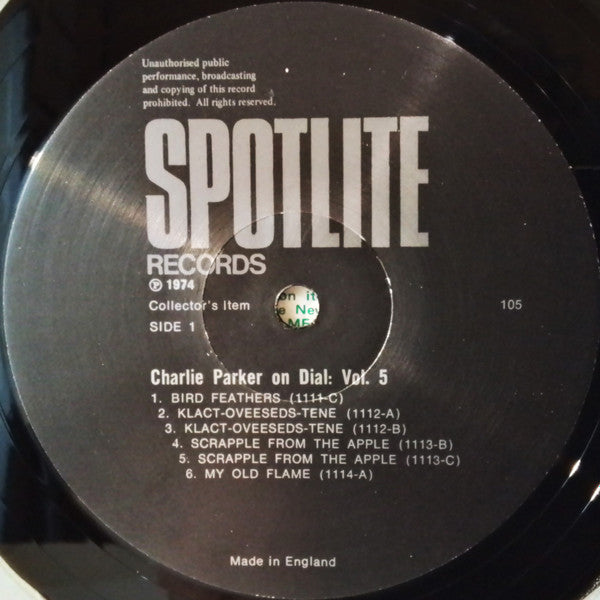 Charlie Parker : Charlie Parker On Dial Volume 5 (LP, Comp)