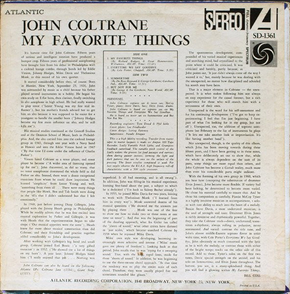 John Coltrane ~ My Favorite Things (Vinyl) - Djungel & Jazz