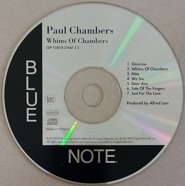 Paul Chambers Sextet ~ Whims Of Chambers (Vinyl) - Djungel & Jazz