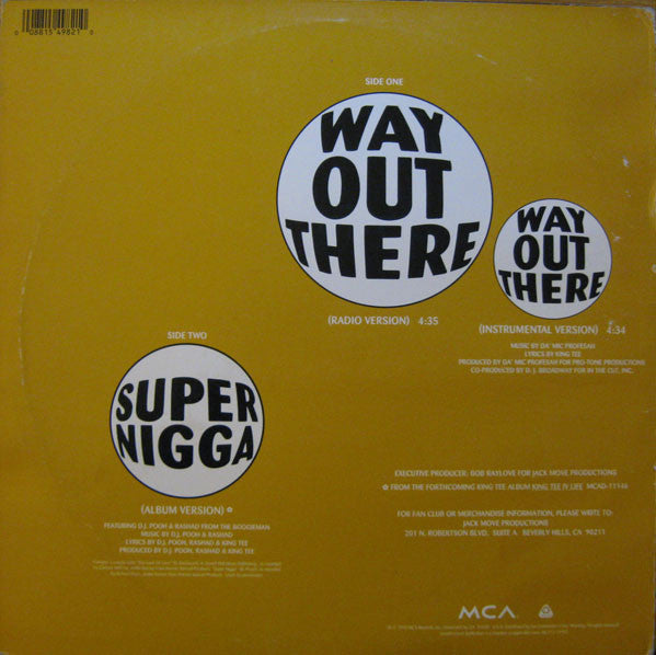 King Tee ~ Way Out There / Super Nigga (Vinyl) - Djungel & Jazz