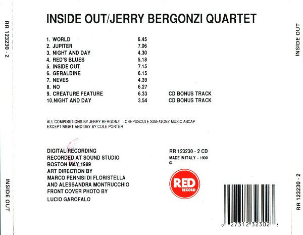 Jerry Bergonzi ~ Inside Out (Vinyl) - Djungel & Jazz