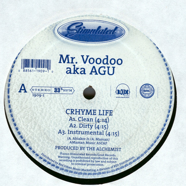 Mr. Voodoo aka AGU ~ Crhyme Life / Lyrical Tactics Pt. II (Vinyl) - Djungel & Jazz