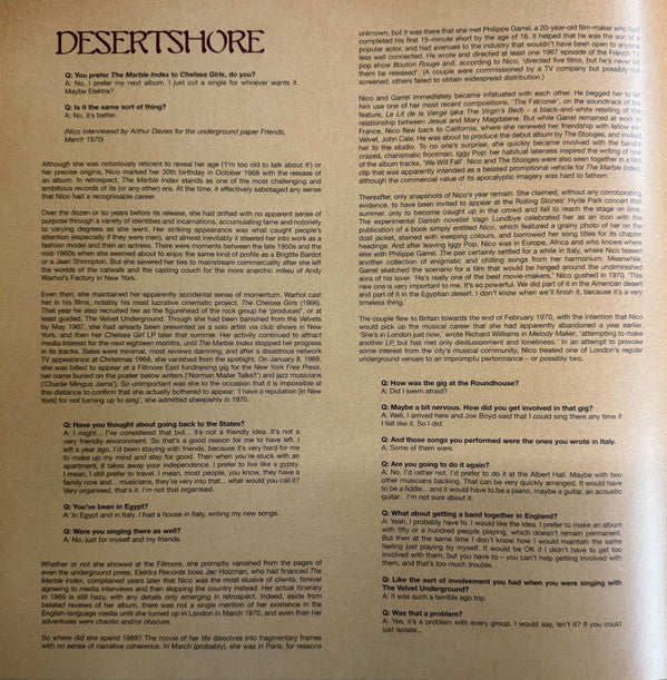 Nico (3) : Desertshore (LP, Album, RE)