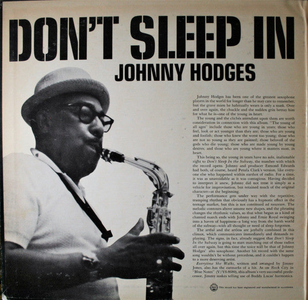 Johnny Hodges ~ Don't Sleep In The Subway (Vinyl) - Djungel & Jazz