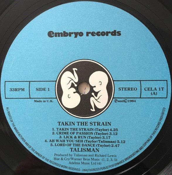Talisman (3) : Takin' The Strain (LP, Album)