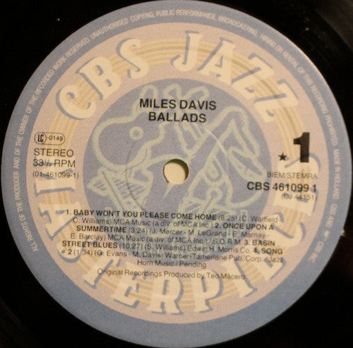 Miles Davis : Ballads (LP, Comp, RM)
