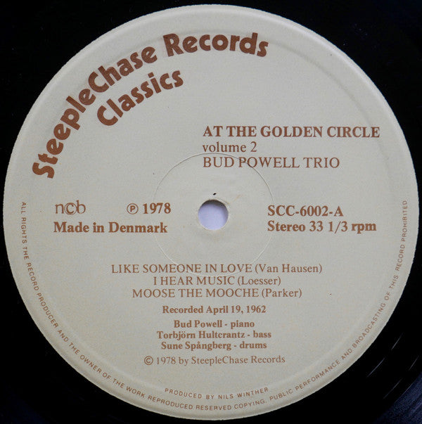 Bud Powell Trio ~ At The Golden Circle Volume 2 (Vinyl) - Djungel & Jazz