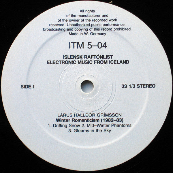 Lárus Halldór Grímsson / Thorsteinn Hauksson ~ Íslensk Raftónlist = Electronic Music From Iceland (Vinyl) - Djungel & Jazz