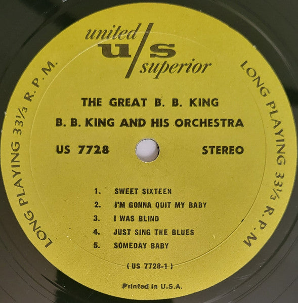B.B. King Orchestra ~ The Great B. B. King (Vinyl) - Djungel & Jazz