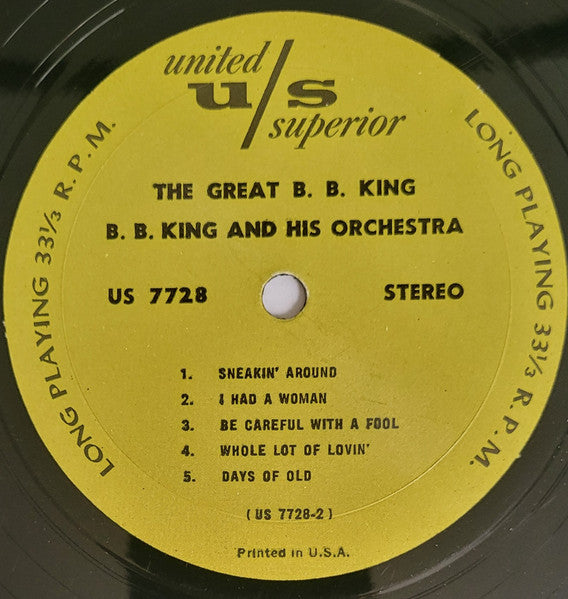B.B. King Orchestra ~ The Great B. B. King (Vinyl) - Djungel & Jazz