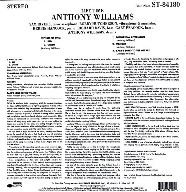 Anthony Williams : Life Time (LP, Album, RE, 180)