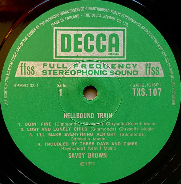 Savoy Brown ~ Hellbound Train (Vinyl) - Djungel & Jazz