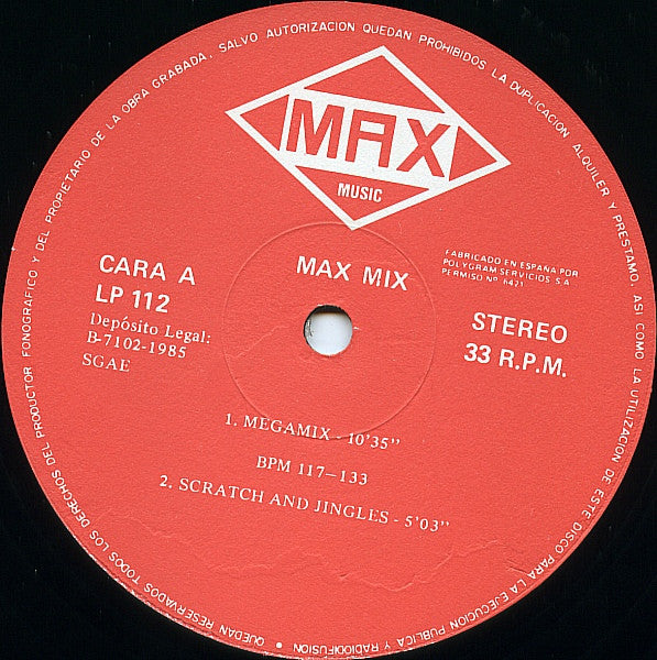 Mike Platinas & Javier Ussia ~ Max Mix (El Primer Megamix Español) (Vinyl) - Djungel & Jazz