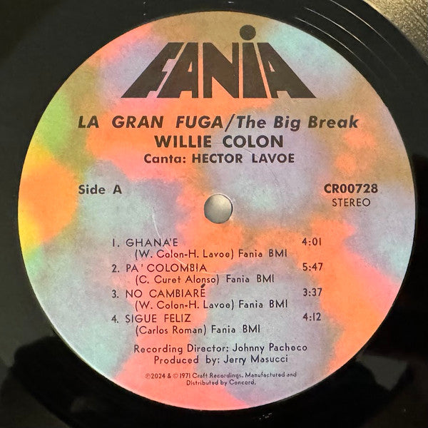 Willie Colon* : Wanted By FBI / The Big Break - La Gran Fuga (LP, Album, RE)