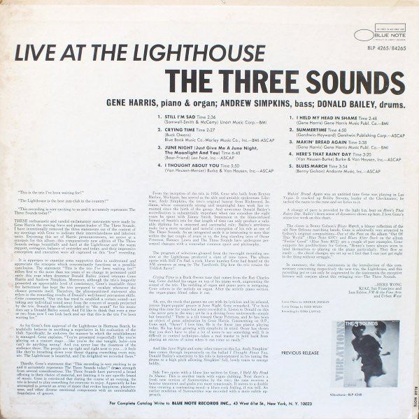 The 3 Sounds ~ Live At The Lighthouse (Vinyl) - Djungel & Jazz