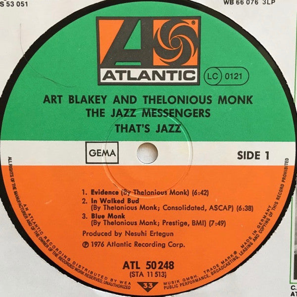Art Blakey And Thelonious Monk ~ The Jazz Messengers (Vinyl) - Djungel & Jazz
