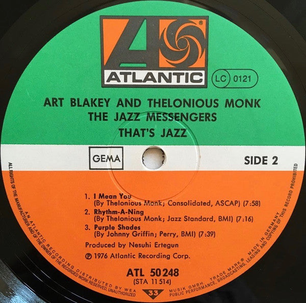 Art Blakey And Thelonious Monk ~ The Jazz Messengers (Vinyl) - Djungel & Jazz