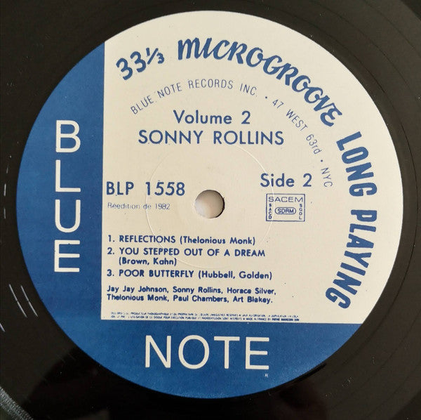 Sonny Rollins : Sonny Rollins Vol. 2 (LP, Album, RE)