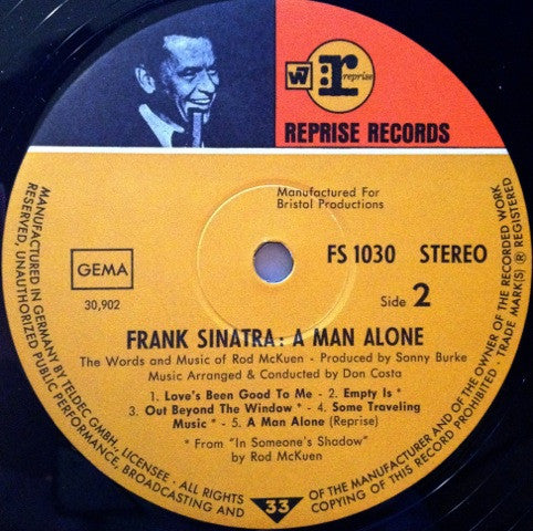 Frank Sinatra ~ A Man Alone (& Other Songs Of Rod McKuen) (Vinyl) - Djungel & Jazz