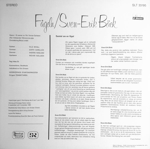 Sven-Erik Bäck ~ Fågeln (Vinyl) - Djungel & Jazz