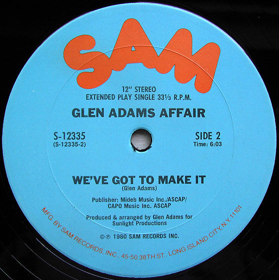 Glen Adams Affair : Just A Groove (12", Single)