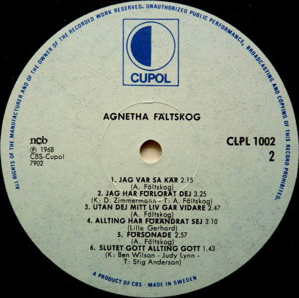 Agnetha Fältskog : Agnetha Fältskog (LP, Album, RE)