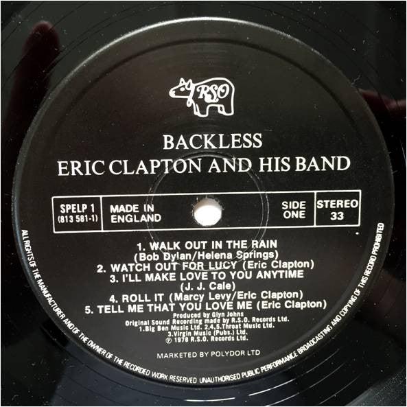 Eric Clapton ~ Backless (Vinyl) - Djungel & Jazz