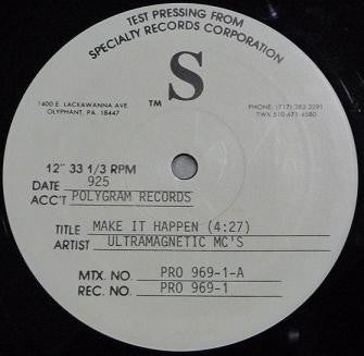 Ultramagnetic MC's ~ Make It Happen (Vinyl) - Djungel & Jazz