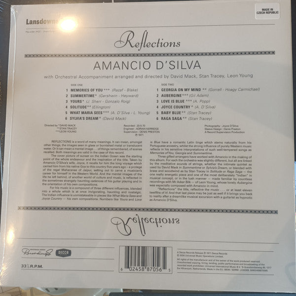 Amancio D'Silva ~ Reflections (The Romantic Guitar Of Amancio D'Silva) (Vinyl) - Djungel & Jazz