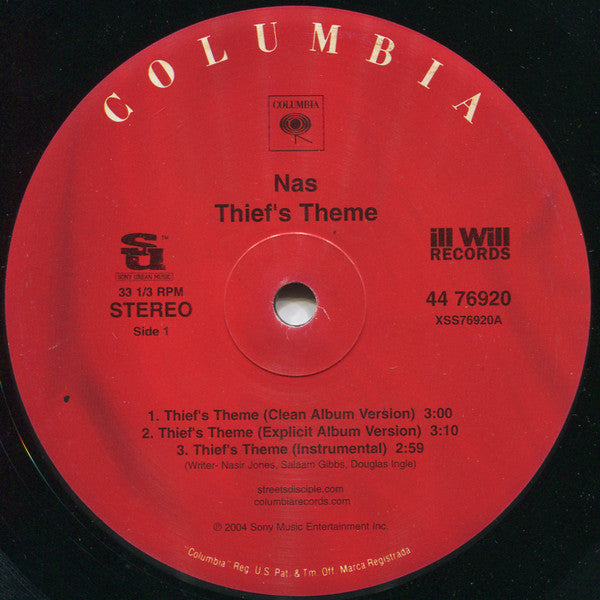 Nas ~ Thief's Theme / You Know My Style (Vinyl) - Djungel & Jazz