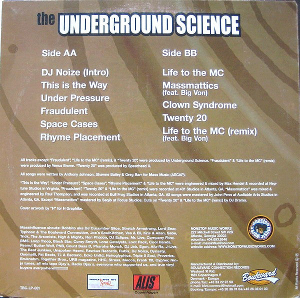 Mass Influence ~ The Underground Science (Vinyl) - Djungel & Jazz