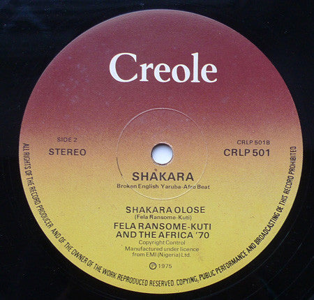 Fela Kuti And Africa 70 : Shakara (LP, Album, RE)
