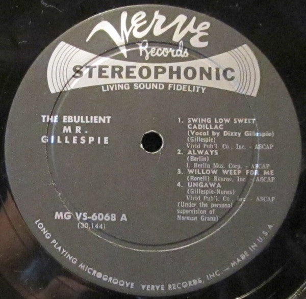 Dizzy Gillespie ~ The Ebullient Mr. Gillespie (Vinyl) - Djungel & Jazz