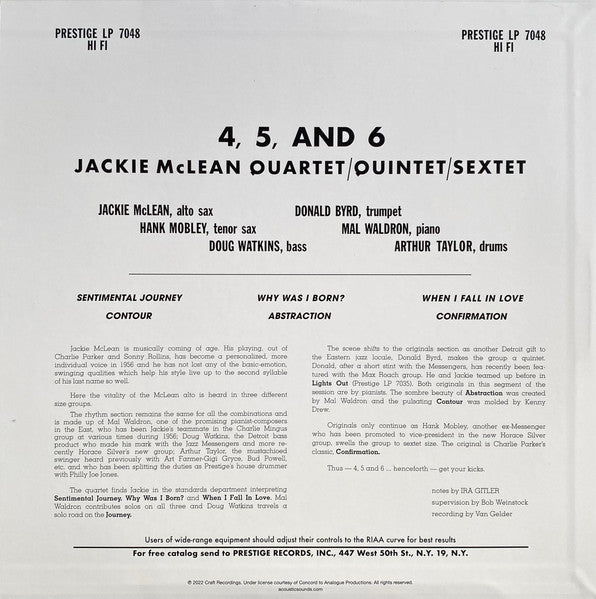 Jackie McLean ~ 4, 5 And 6 (Vinyl) - Djungel & Jazz