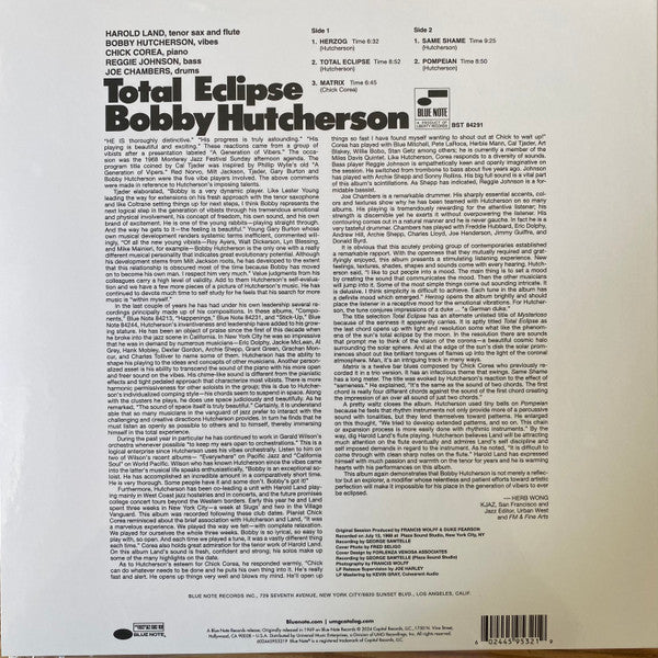 Bobby Hutcherson : Total Eclipse (LP, Album, RE, 180)