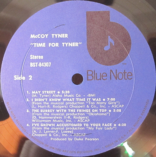 McCoy Tyner : Time For Tyner (LP, Album, RP)