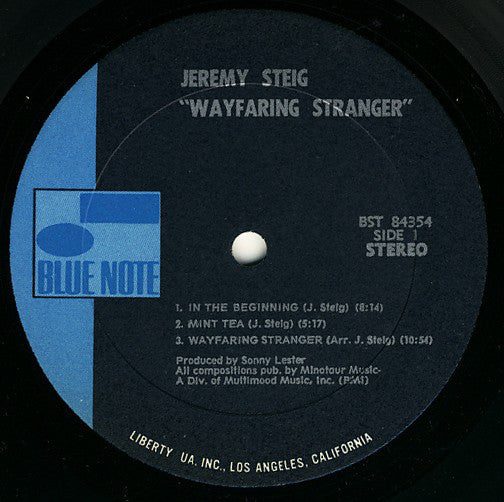 Jeremy Steig ~ Wayfaring Stranger (Vinyl) - Djungel & Jazz