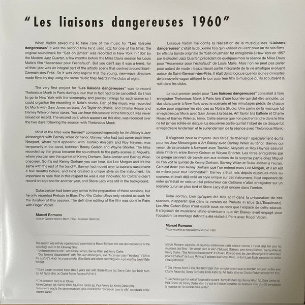 Art Blakey's Jazz Messengers* Avec Barney Wilen : Les Liaisons Dangereuses 1960 (LP, Album, Mono, RE, 180)