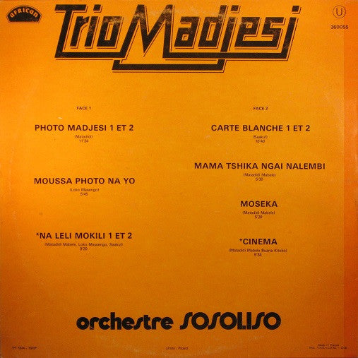 Trio Madjesi & Orchestre Sosoliso ~ Untitled (Vinyl) - Djungel & Jazz