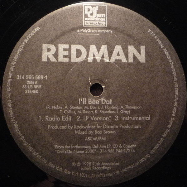 Redman ~ I'll Bee Dat (Vinyl) - Djungel & Jazz