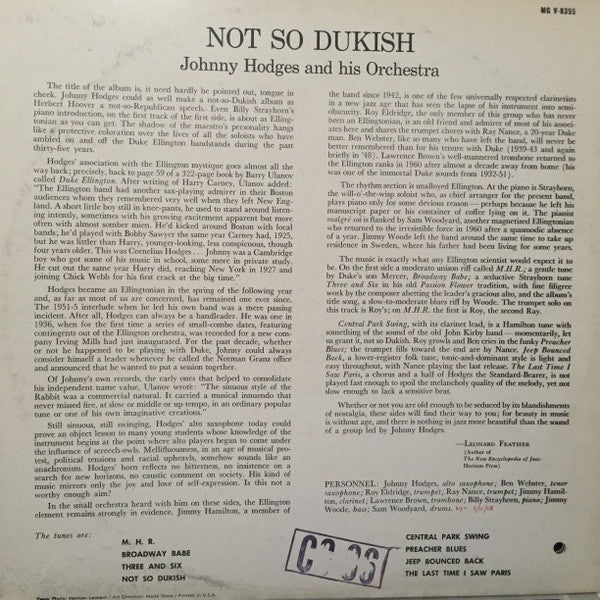 Johnny Hodges And His Orchestra : Not So Dukish (LP, Album)