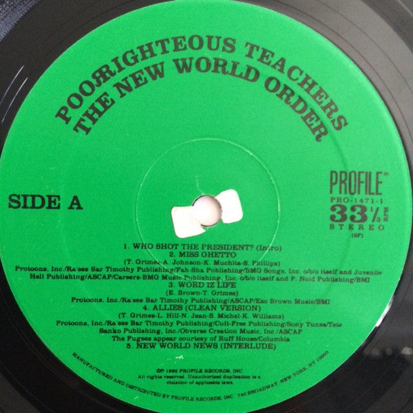 Poor Righteous Teachers ~ The New World Order (Vinyl) - Djungel & Jazz