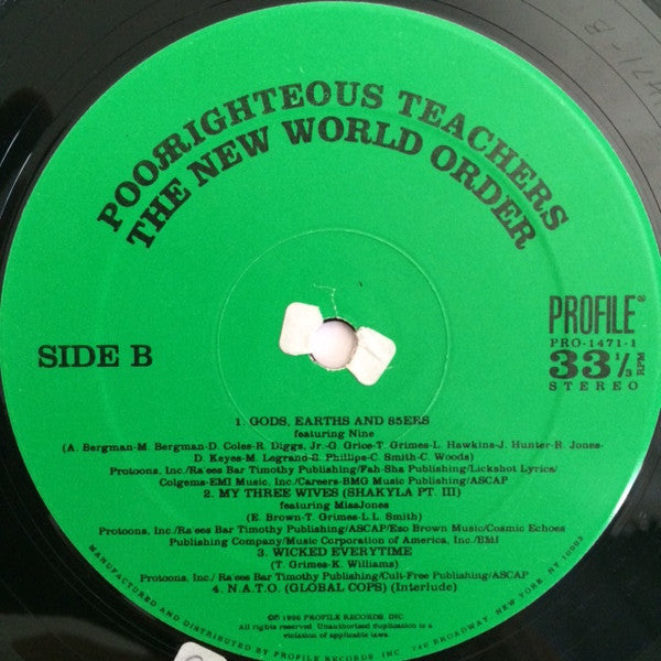 Poor Righteous Teachers ~ The New World Order (Vinyl) - Djungel & Jazz