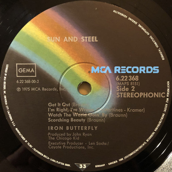 Iron Butterfly ~ Sun And Steel (Vinyl) - Djungel & Jazz