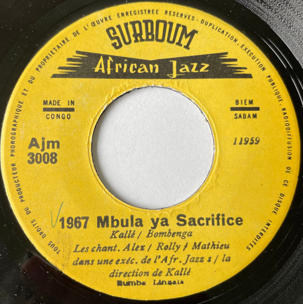 Alex Mayukuta, Rolly Mathieu, Grand Kalle And African Jazz ~ 1967 Mbula Ya Sacrifice / Indépendance Economique (Vinyl) - Djungel & Jazz