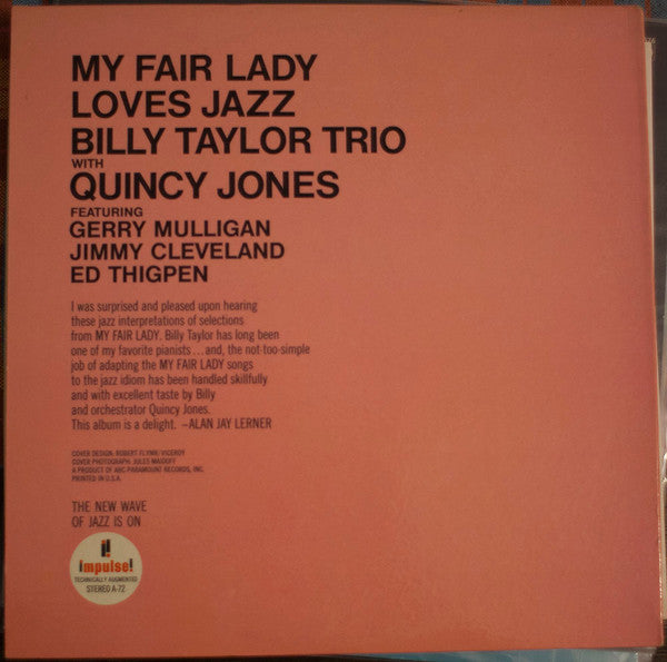 Billy Taylor Trio With Quincy Jones ~ My Fair Lady Loves Jazz (Vinyl) - Djungel & Jazz
